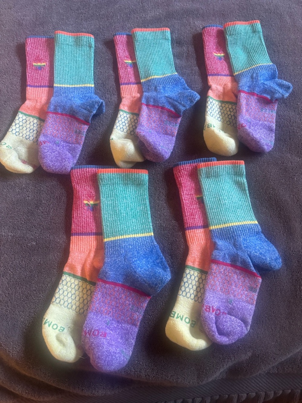 Bombas Women’s Pride Calf Socks size medium bundle of five pairs